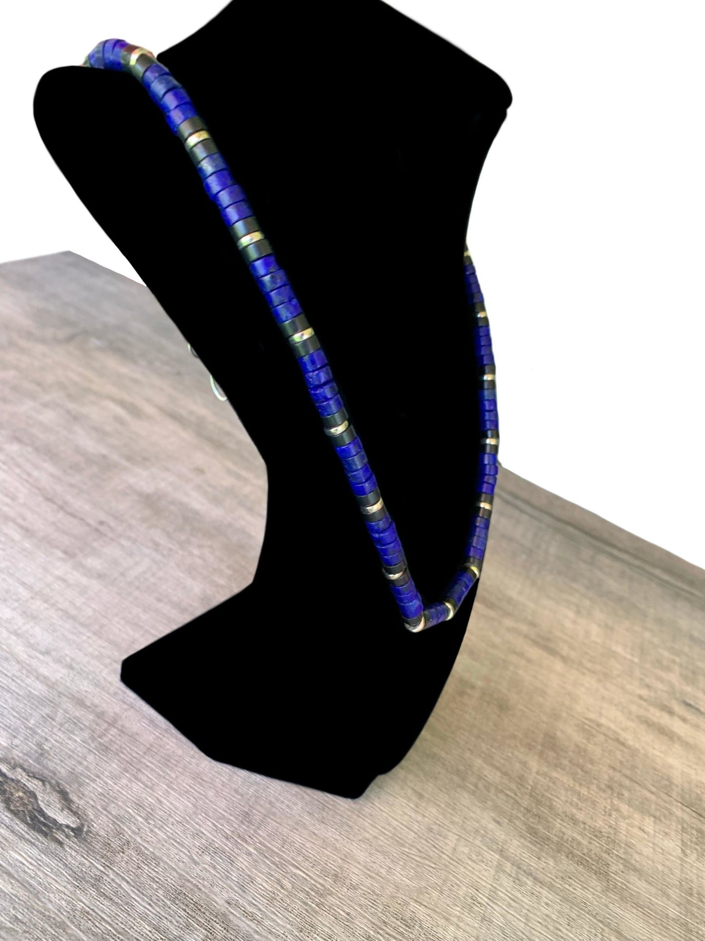 🔴SOLD🔴 William Handmade Custom Lapis Lazuli and Black Onyx 22" Necklace - Born Mystics