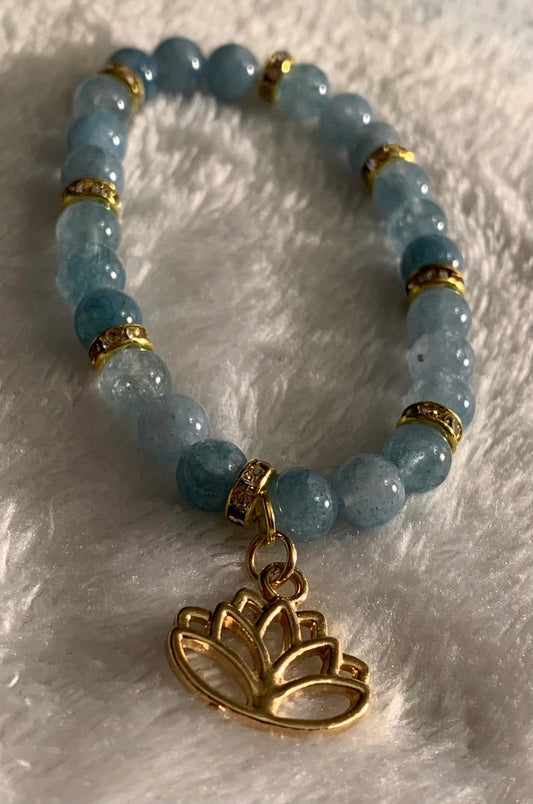 🔴SOLD🔴Amphitrite- Handmade Genuine Aquamarine Bracelet - Born Mystics