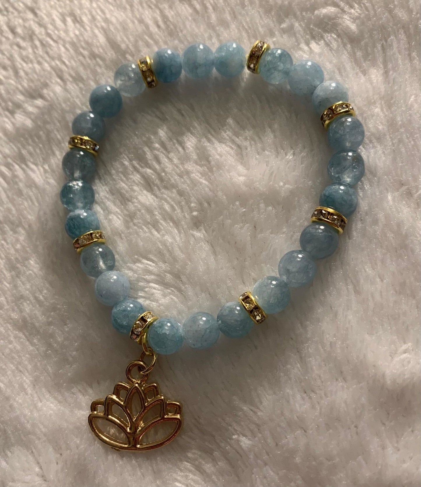🔴SOLD🔴Amphitrite- Handmade Genuine Aquamarine Bracelet - Born Mystics