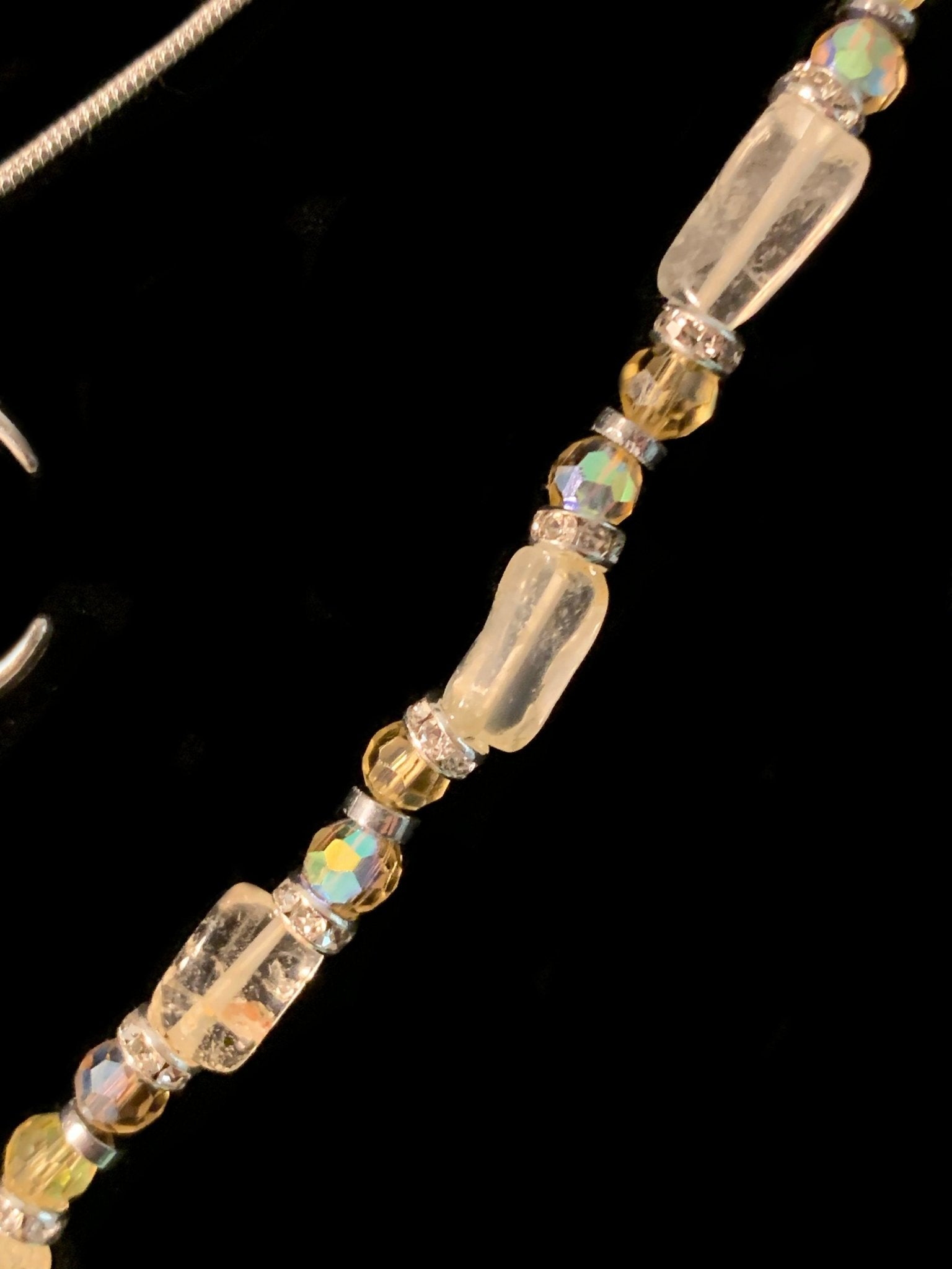 🔴SOLD🔴Sun, Moon, and Star Handmade Gemstone Layered Necklace Set (Silver, Aquamarine, Citrine) - Born Mystics